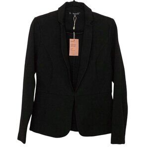 NWT Quince Solid Black Collar Long Sleeve Blazer Medium